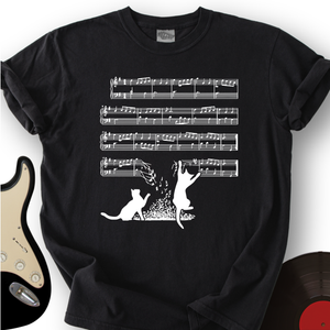 Cat Music Sheet T-Shirt
