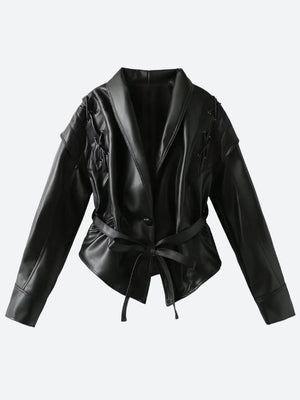 Asymmetric Faux Leather Jacket