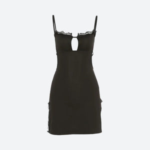 Baddie Backless Slit Mini Dress