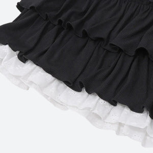 Black Coquette Mini Skirt