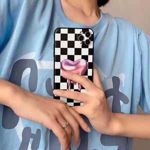 Heart Checkerboard iPhone Case