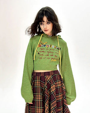 Chemistry Knit Cropped Hoodie