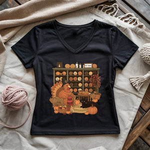 Knitting Turkey Lady V-neck