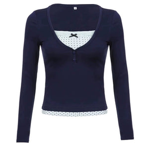 Coquette Girl Layered Long Sleeve Top