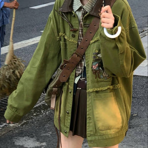 Fairycore Forest Embroidered Denim Jacket