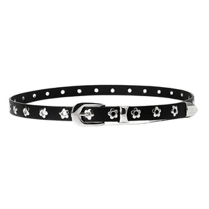 Indie Flower Thin Leather Belt
