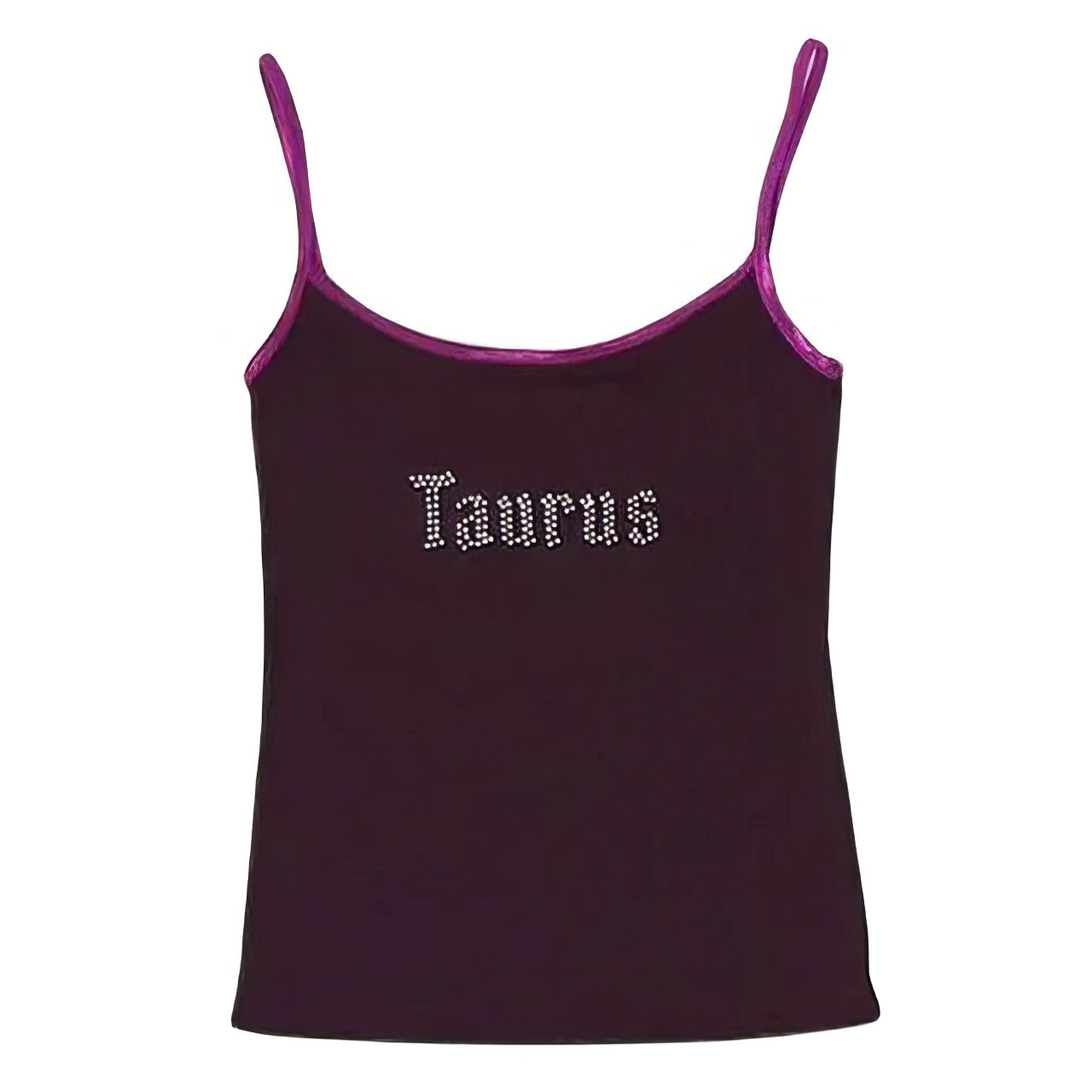 Taurus Zodiac Sign Y2K Rhinestone Top