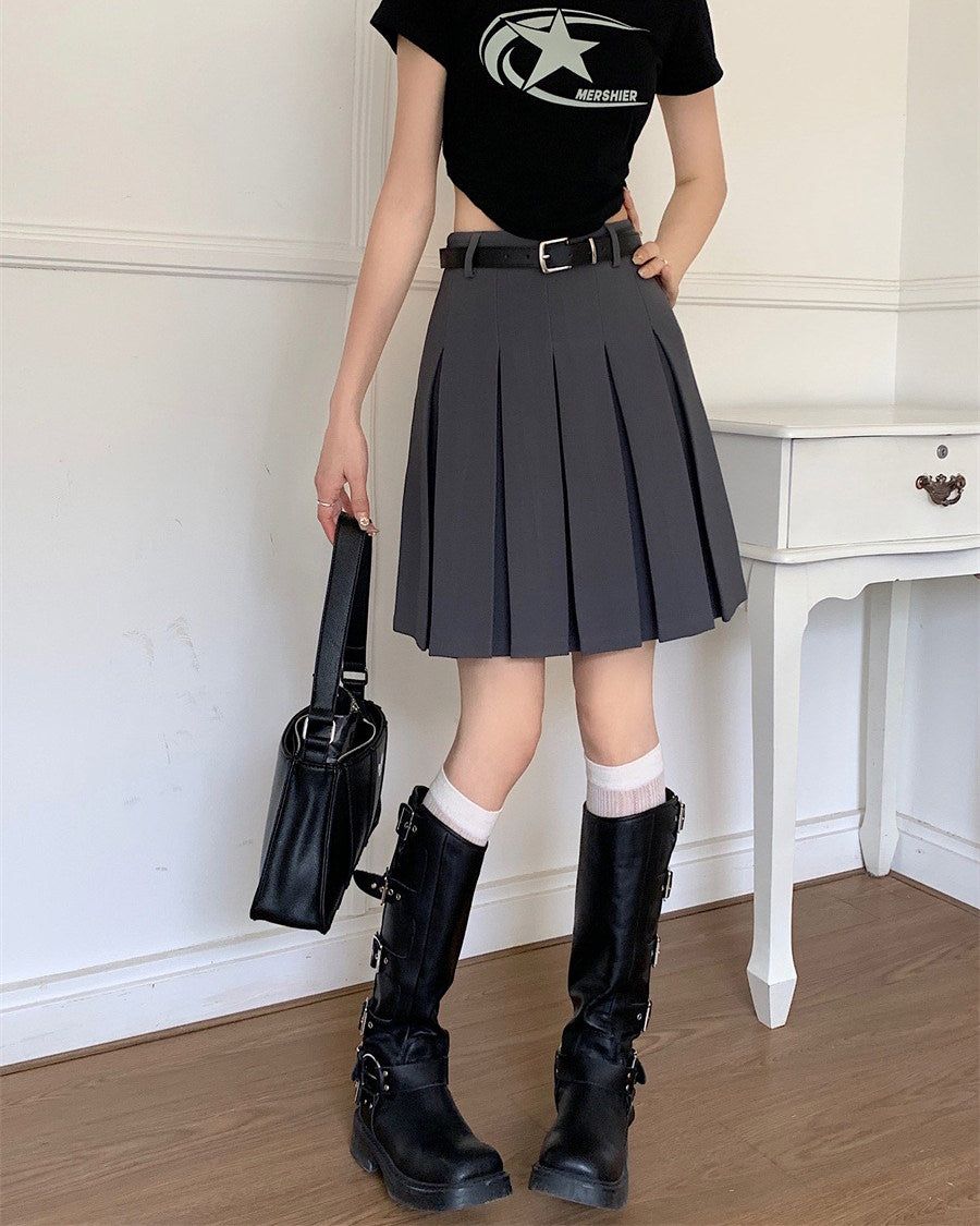 Good Manners Knee-Length Pleated Skirt