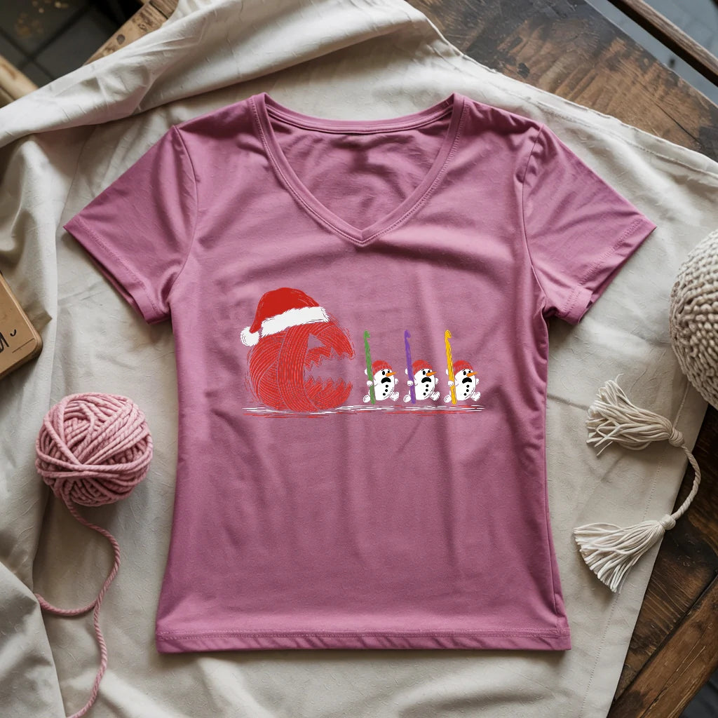 Hooked on Fear Lady V-neck