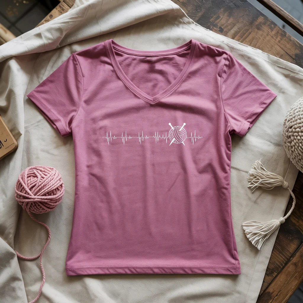 Knit Heartbeat Lady V-neck