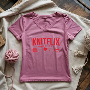 Knitflix And Chill Lady V-neck