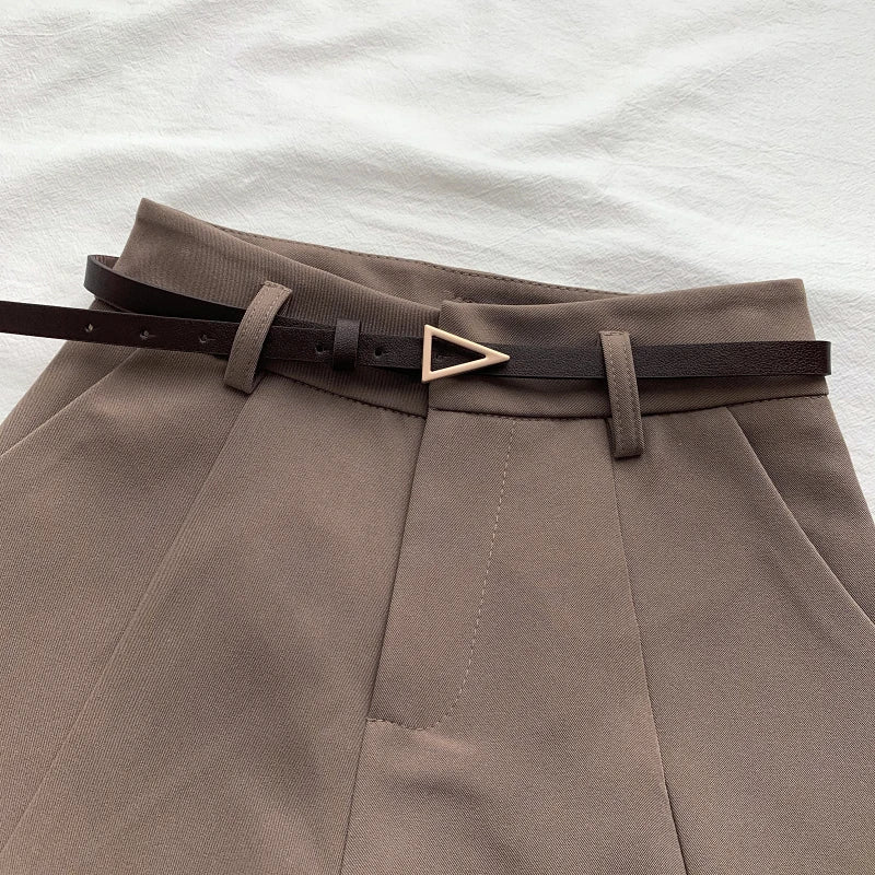 Belted High Waisted Shorts