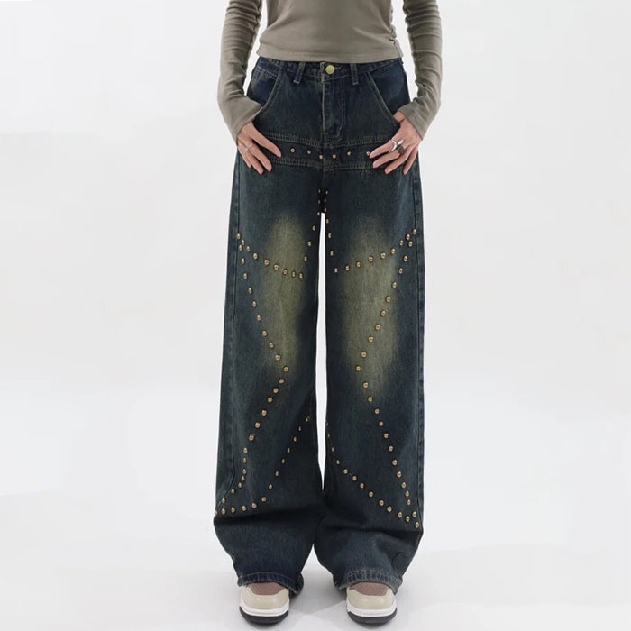Brown Star Rivet Jeans