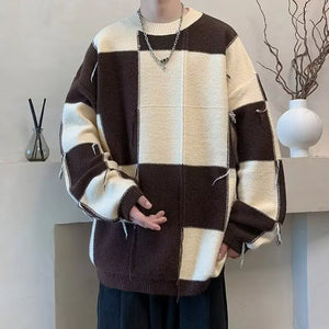 Checkered Knit Sweater