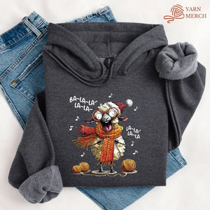 Fa-la-la Knitting Sheep Hoodie