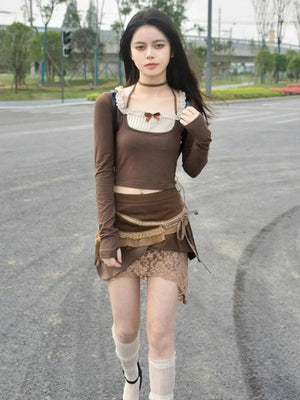 Fairycore Patchwork Mini Skirt