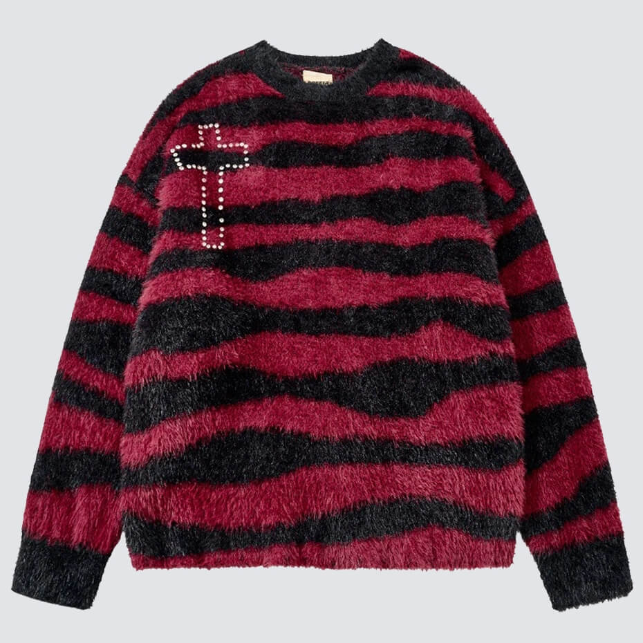 Fuzzy Cross Sweater