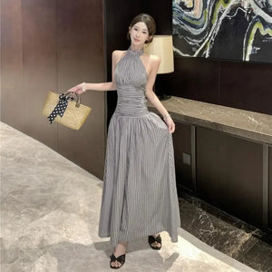 Ruched Halter Midi Dress