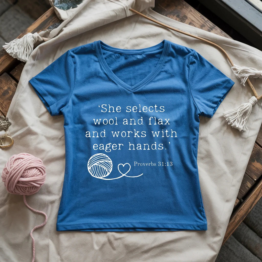 Crochet In Bible Lady V-neck