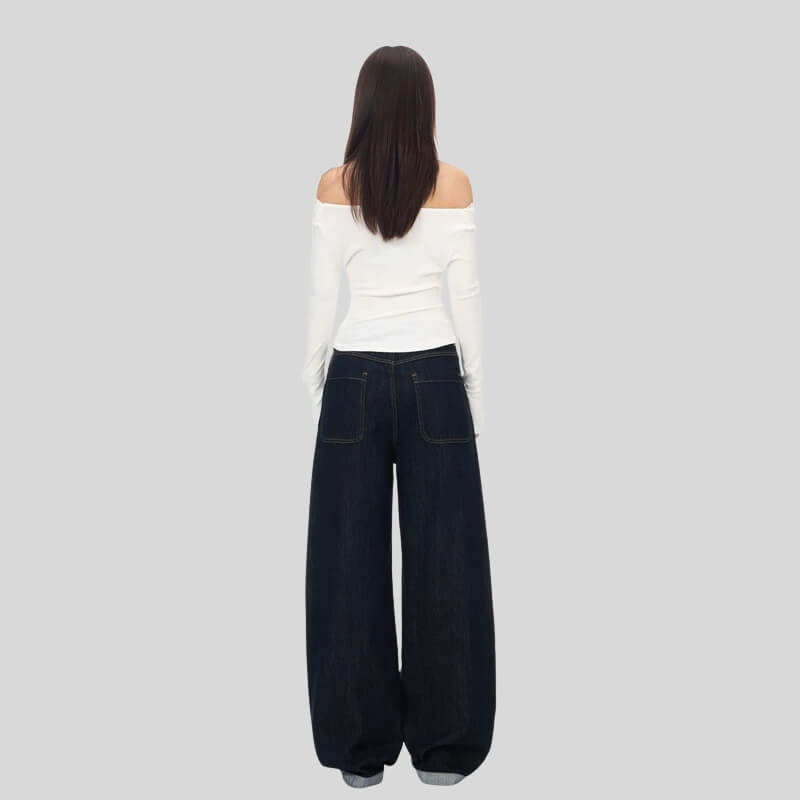 Side Stripe Wide Jeans