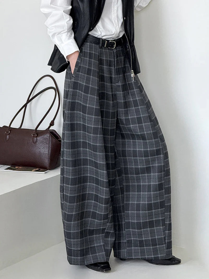 Ultra-Wide Plaid Pants