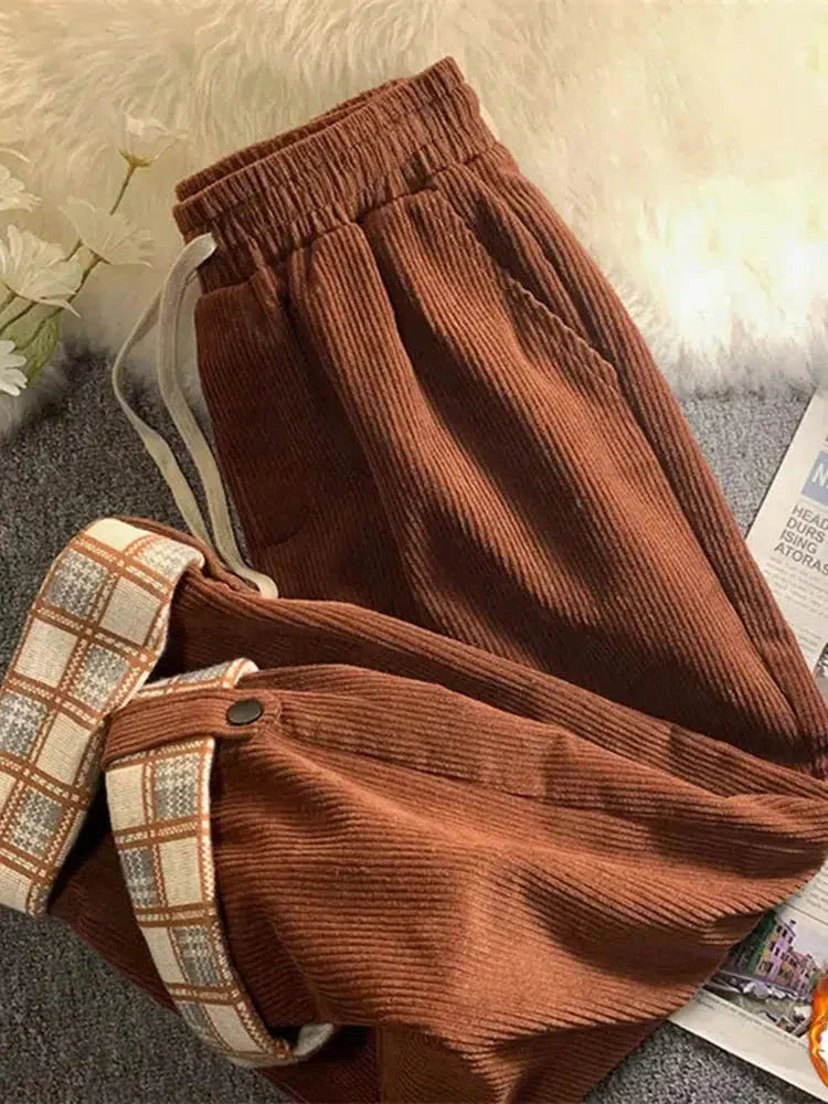 Vintage Drawstring Corduroy Pants