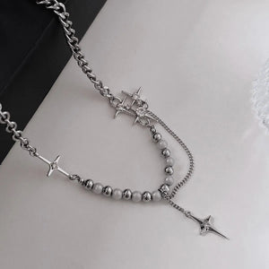 Y2K Star Beaded Chain Necklace