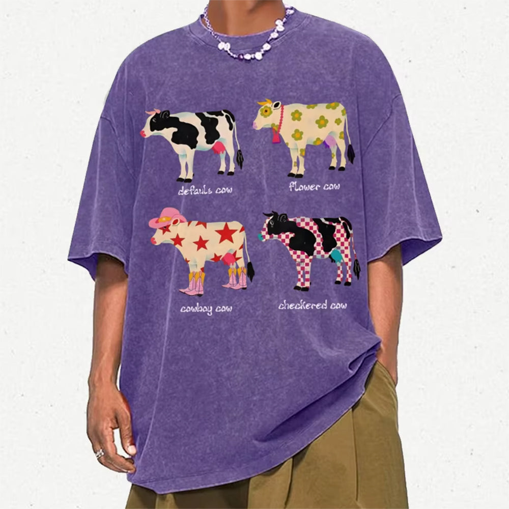 Indie Aesthetic Cow Graphic T-Shirt