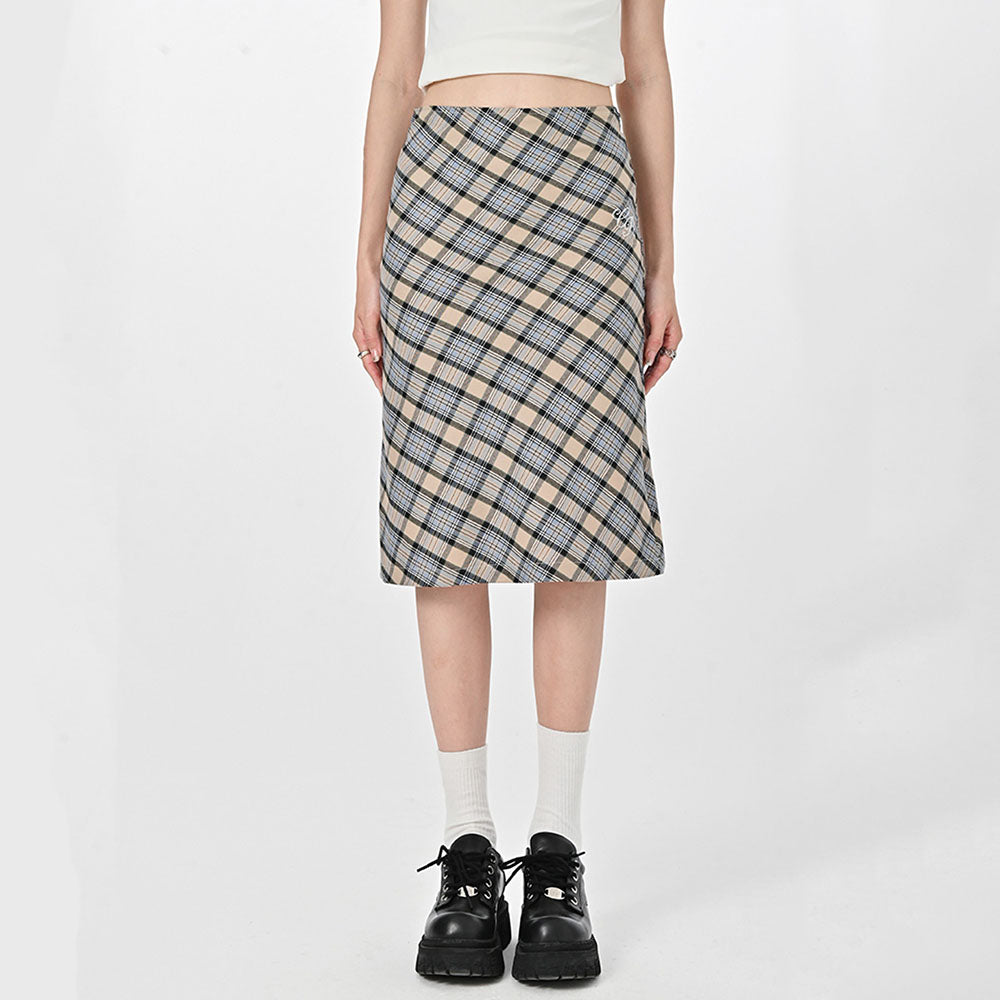 Gossip Goes Around Plaid Midi Skirt