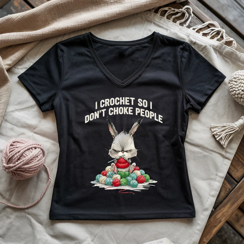 Crochet Not Choke Lady V-neck