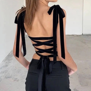 French Girl Bow Corset Top