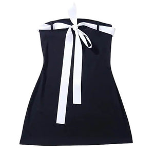 Coquette Aesthetic Bow Mini Dress