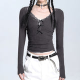 Coquette Aesthetic V-Neck Top