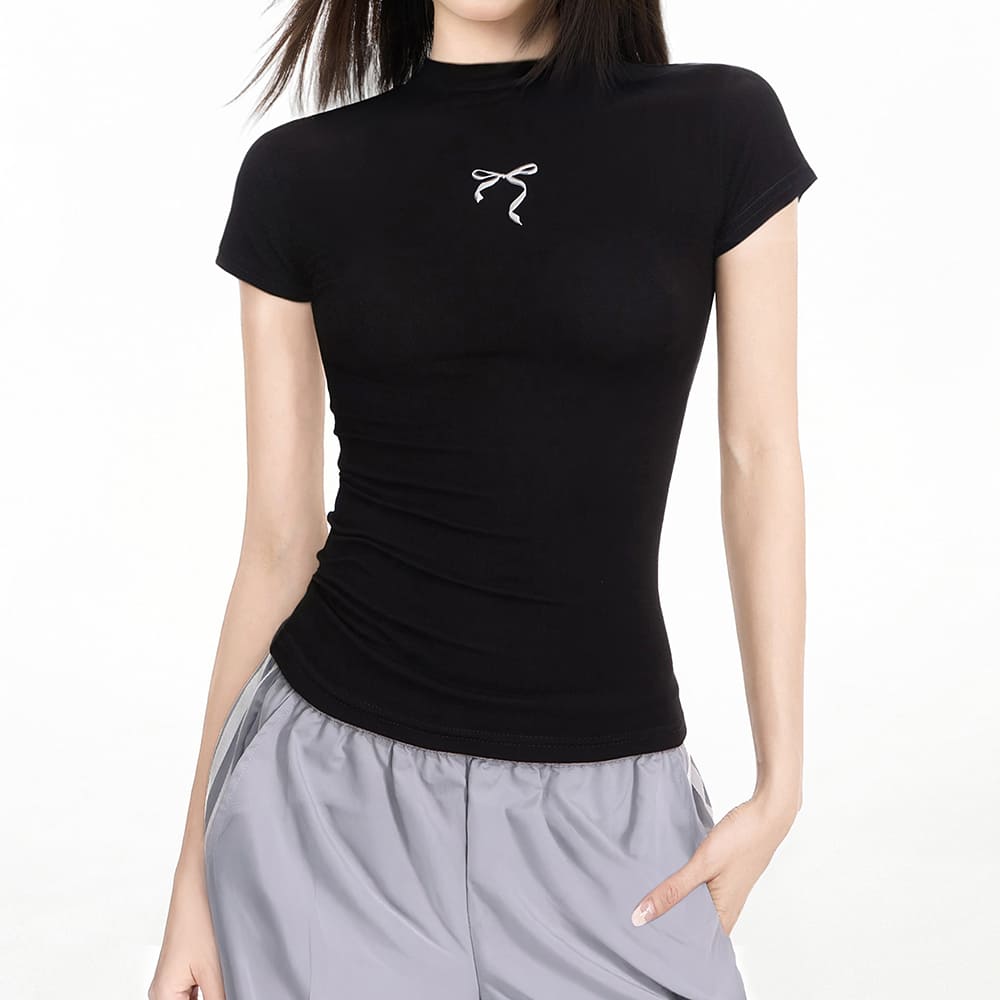 Coquette Bow Embroidery Top