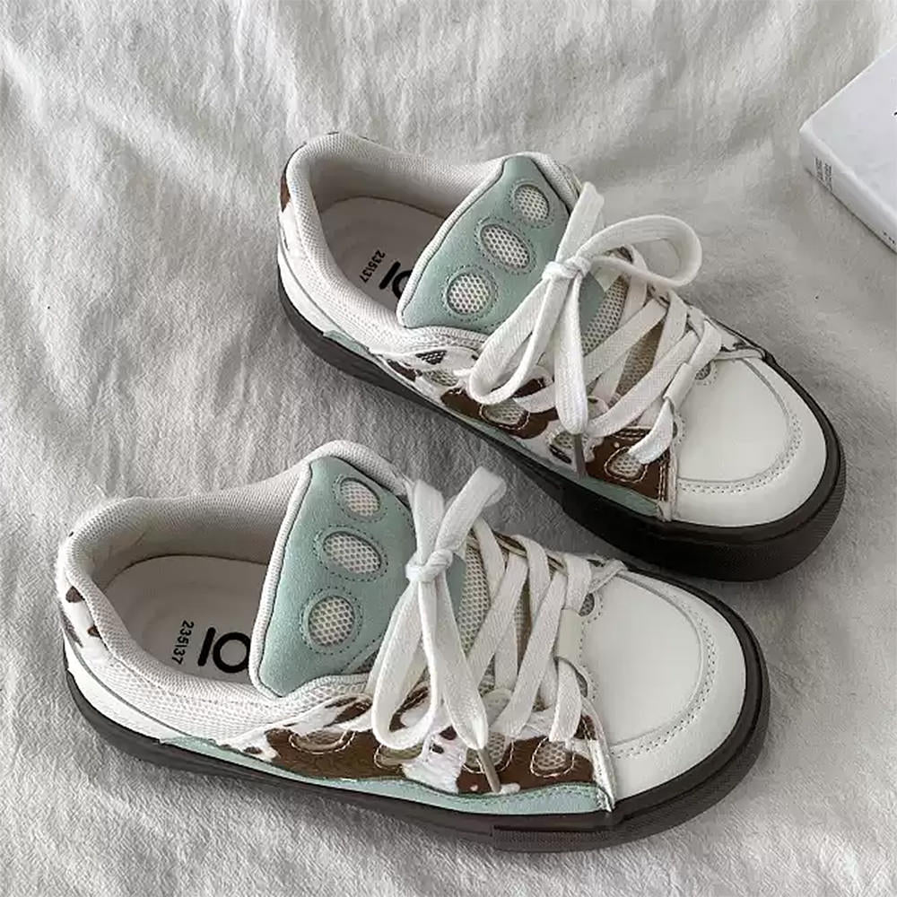 Cow Print Skater Sneakers