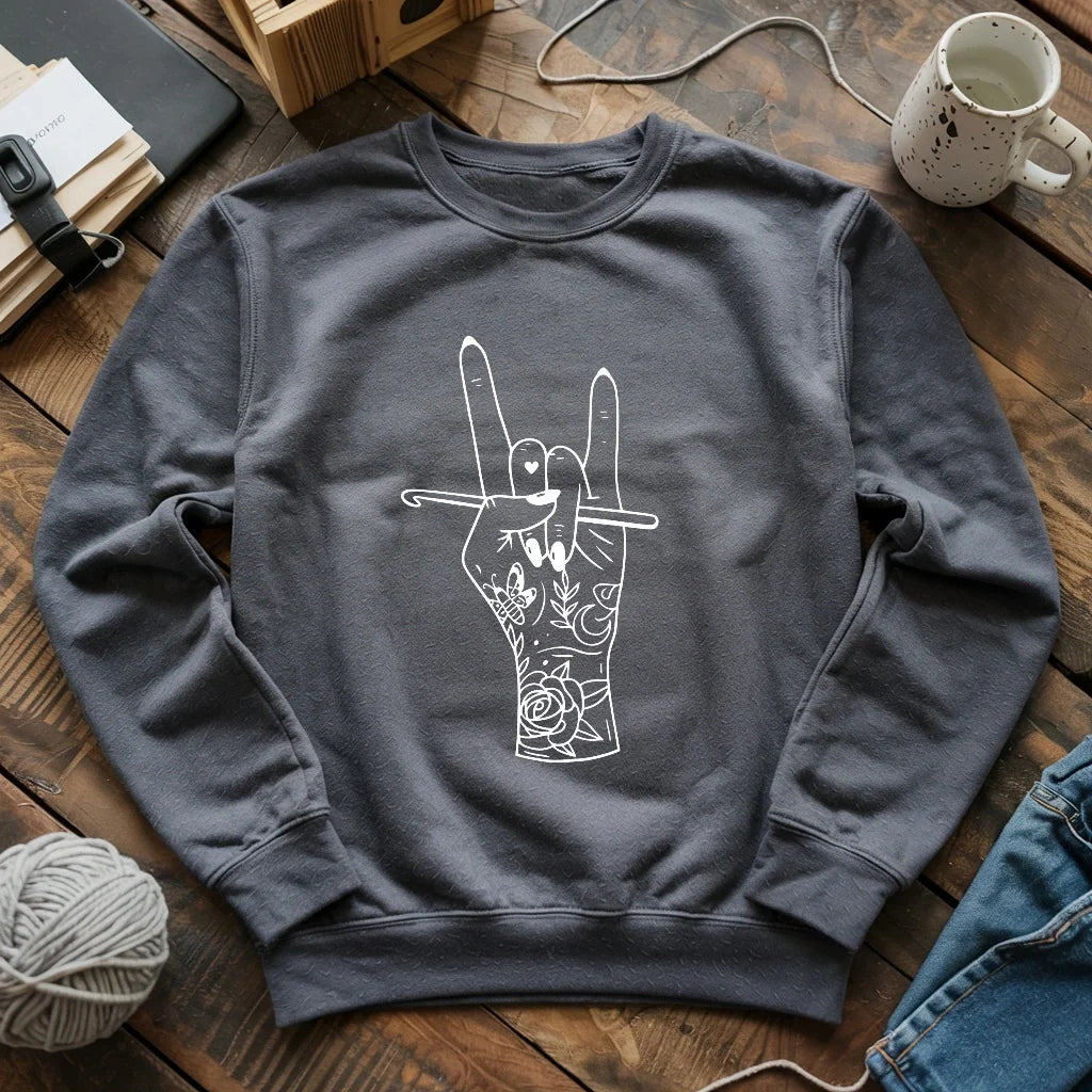 Crocheting Rock Sweatshirt