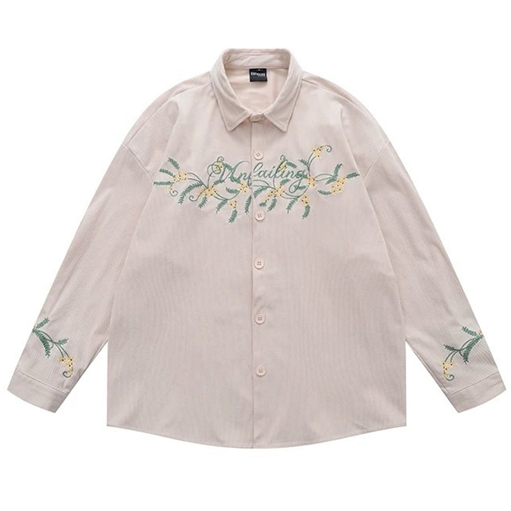 Earthcore Aesthetic Floral Button-Up Shirt