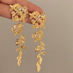 Golden Blossom Drop Earrings