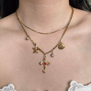 Mafia Mama Cross Necklace