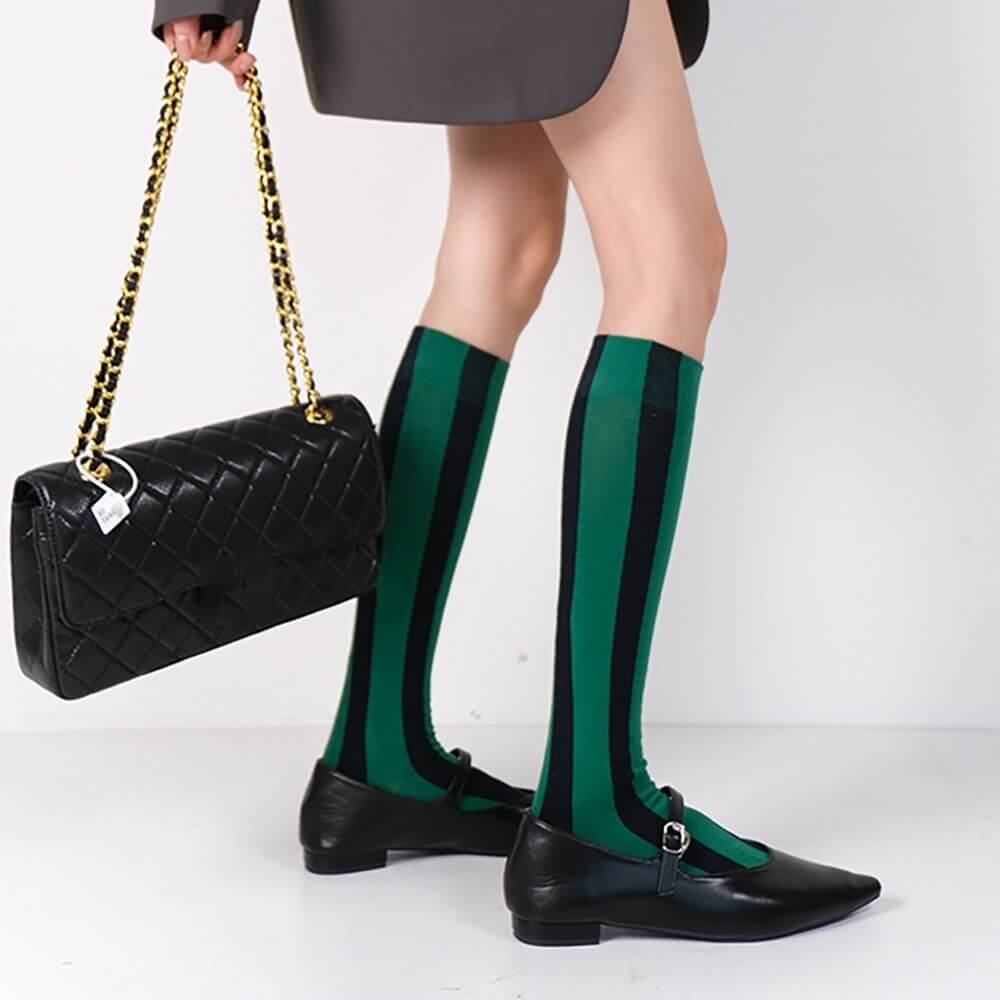 Meet Me On Campus Striped Knee Socks