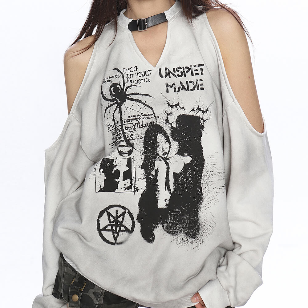 Outta Town Cut Out Graphic Sweatshirt