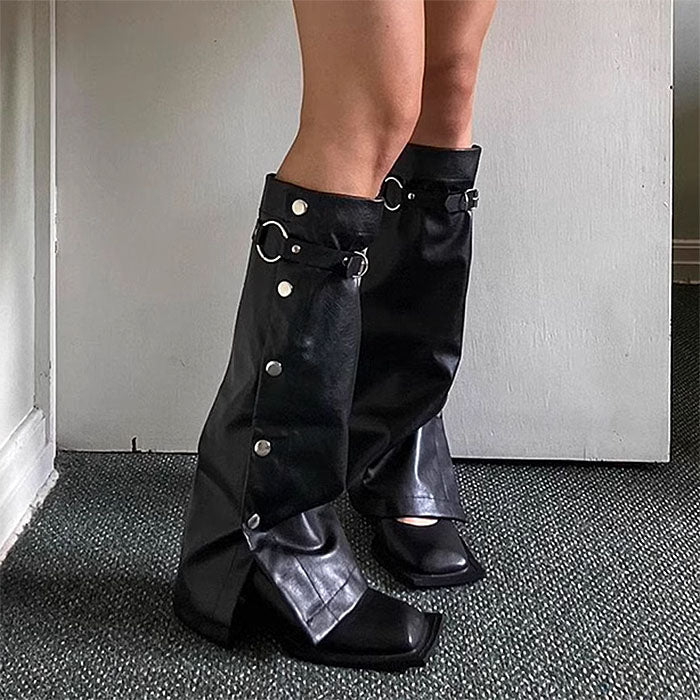 Grunge Leather Leg Warmers
