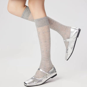 Softie Heart Thin Knee Socks