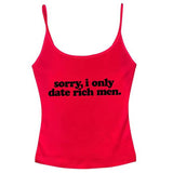I Date Only Rich Men Y2K Tank Top