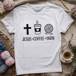 Jesus, Coffee and Yarn T-shirt