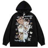 Kitten Print Oversized Hoodie