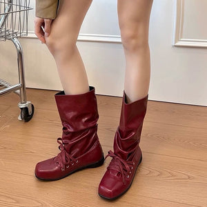 Rogue Doll Lace-Up Slouch Boots