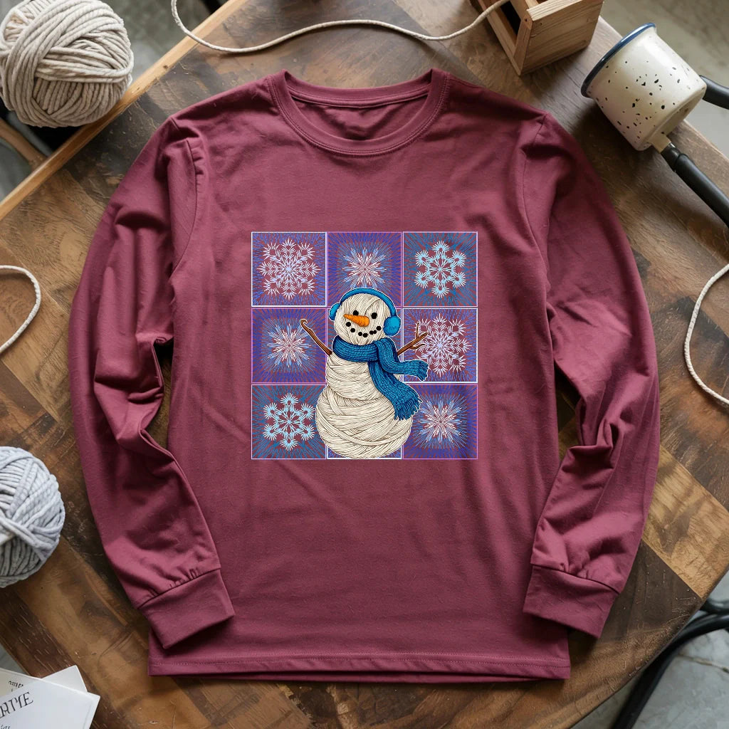 Crochet Snowman Long Sleeve T-shirt