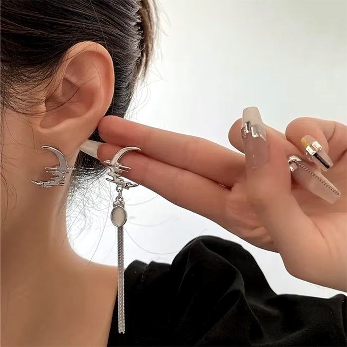Moon Asymmetric Earrings