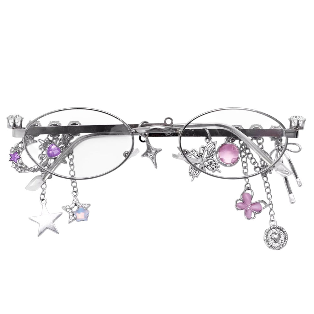 Fairycore Oval Sunglasses with Charms